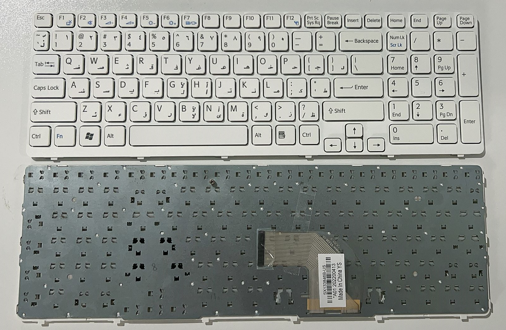 Picture of New Replacement Laptop Keyboard For SONY SVE15 WHITE FRAME BLACK (OEM) AR Layout